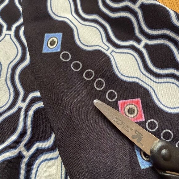 Peter Pilotto Size 8 Black Geometric Silk Short Sleeve Mini Shift Dress - Picture 14 of 16